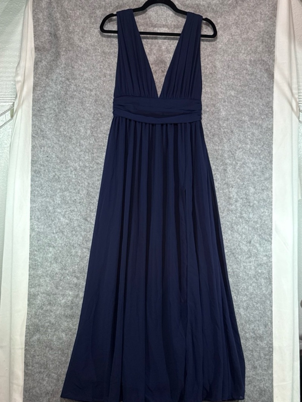 Lulus Long Maxi Dress - Womens M - Navy Blue Bridesmaid Prom Wedding Party Gala